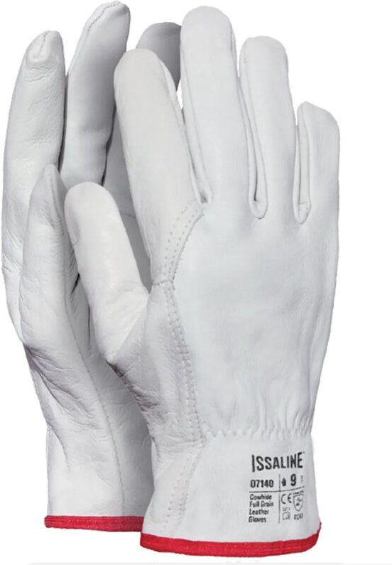 Thumbnail - Issaline - Top Industrial Starter 07140 weiße Vollnarbenlederhandschuhe - 11 (xxl) - Weiß