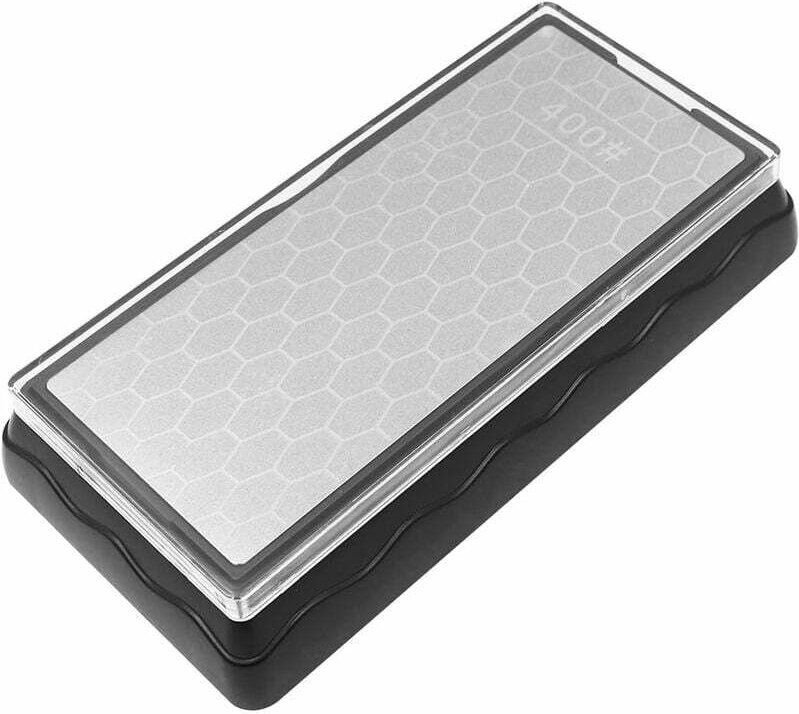 Schleifstein, Körnung 400/1000, doppelseitiger Diamant-Schleifstein mit rutschfester Unterseite für Küchenmesser, Schere...