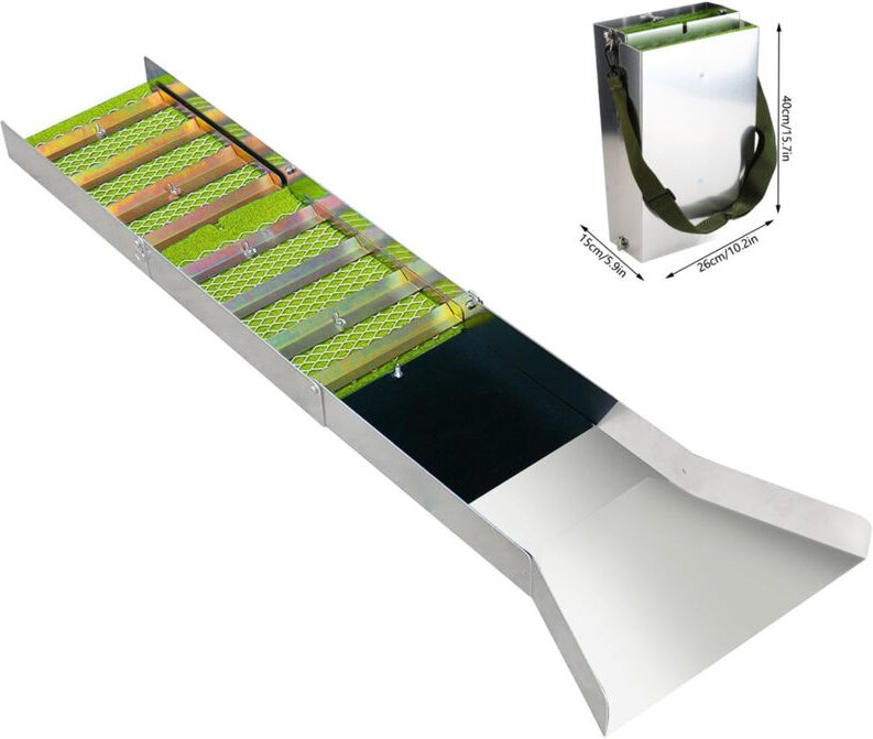 127 cm faltbare Schleusenbox aus Aluminiumlegierung, tragbare Goldschürfausrüstung, Goldwaschset für Goldschürfer, Fluss...
