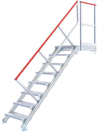 Industrietreppe 7 Stufen - Standhöhe 1.75m - Stufenbreite 800mm - Anstellwinkel 45° - 22210807/MCD