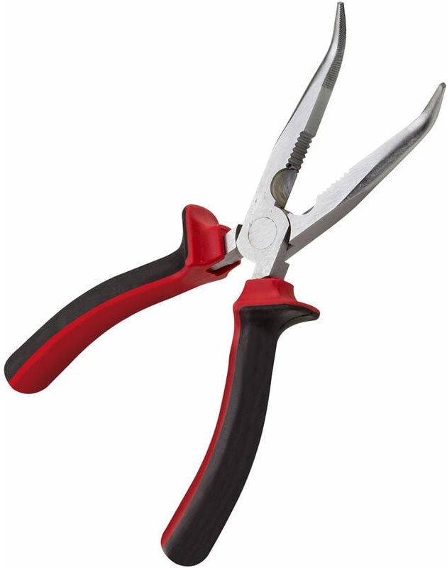 Flachrundzange gebogen mit Schneide 180 mm