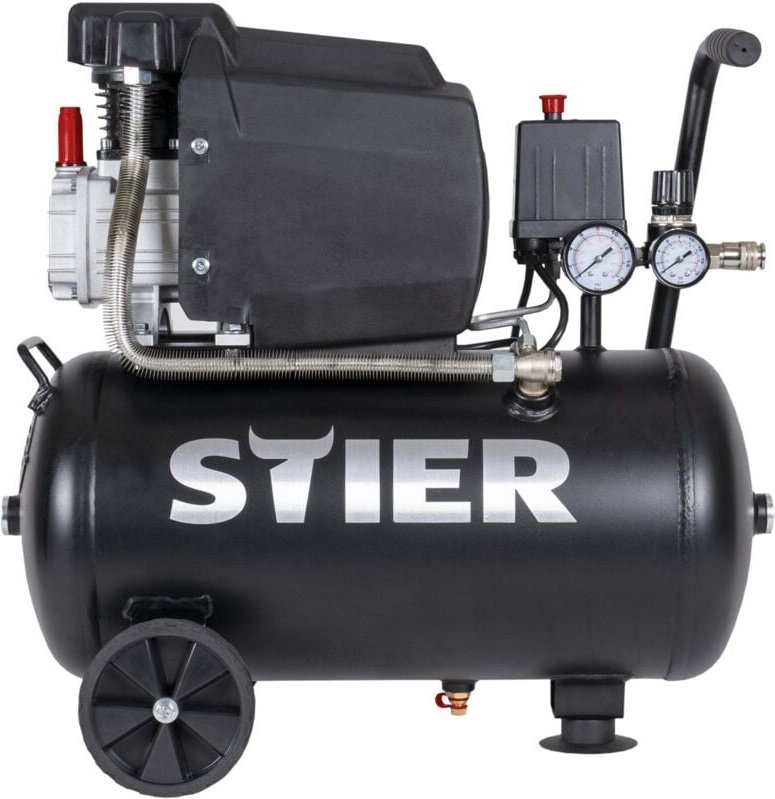 Stier - Kompressor lkt 240-8-24, 1100 w, max. Druck 8 bar, 24 Liter Tank, 21 kg, geeignet für Anwendungen z.B. mit Ausbl...