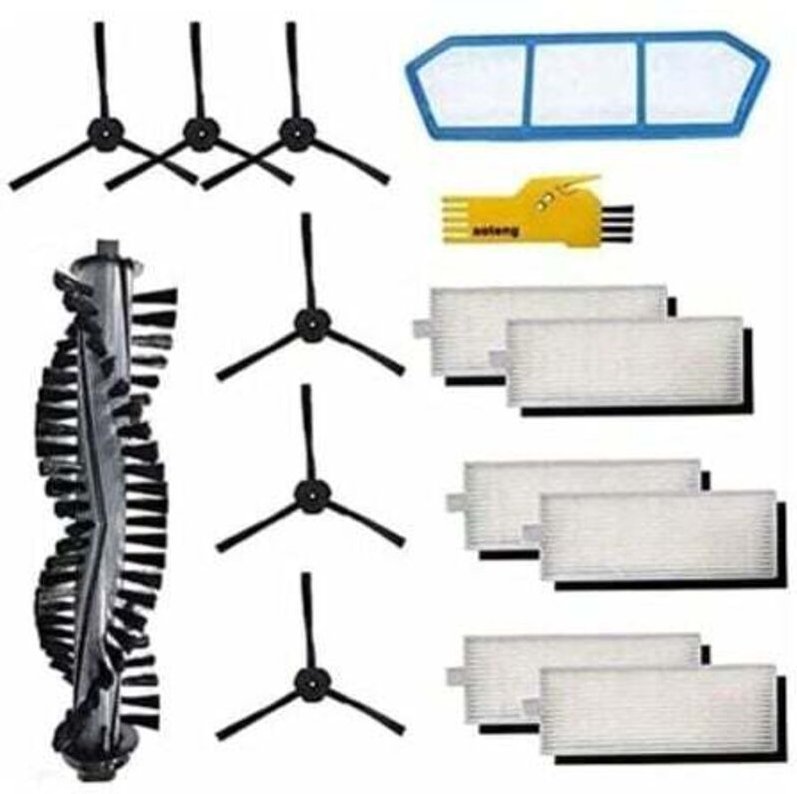 Ersatzteile für zaco ilife A4s Roboter eur Zubehörset 14 Packungen mit 1 Hauptbürste, 1 Primärfilter, 6 Hepa-Filter, 6 S...