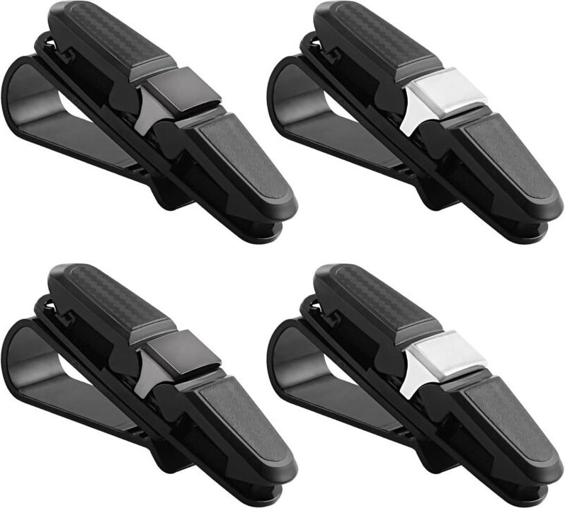 4-teiliger Brillenhalter fürs Auto, Leder-Brillenhalter fürs Auto, magnetischer Brillenhalter fürs Auto, Brillenhalter-C...