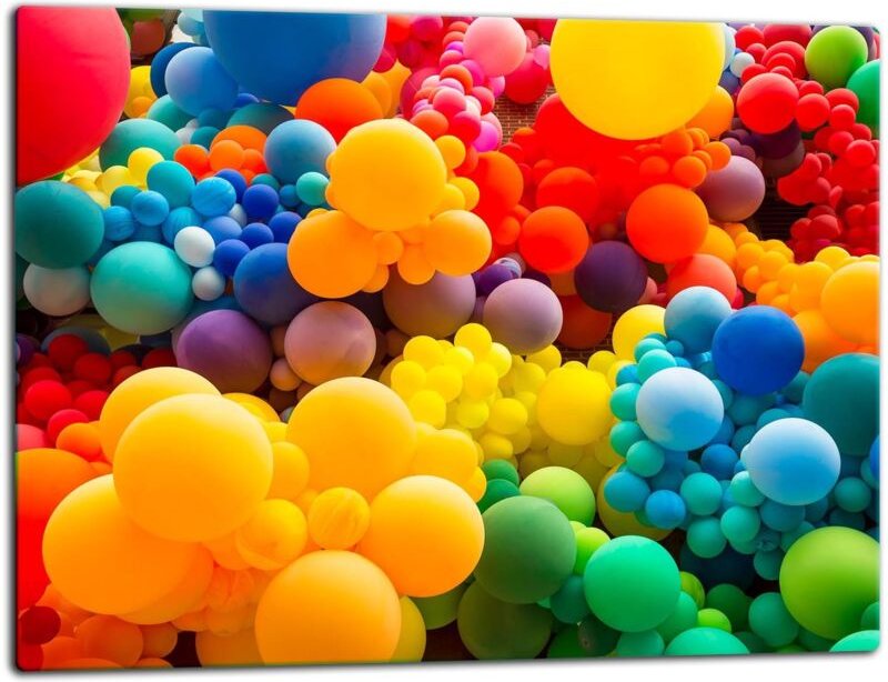 Glasschild Schneidebrett 52x40 Luftballons