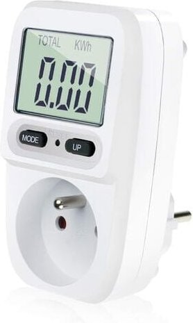 Aiperq - Wattmeter - Stromverbrauchskostenkontrolle, Energiezählersteckdose, Überlastschutz, Max 3680W - Weiß