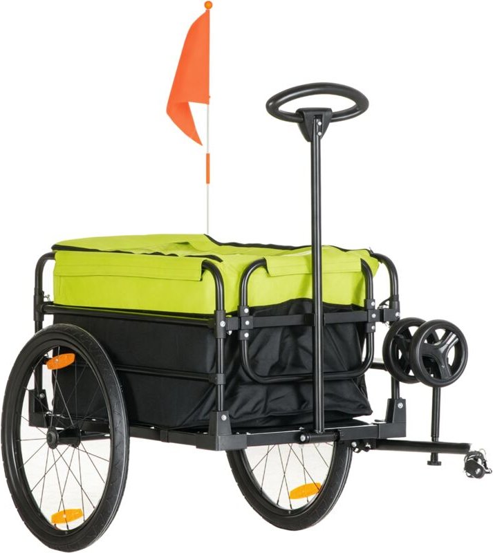 Homcom - Fahrradanhänger Lastenanhänger mit Kupplung Bremse,Transportwagen bis 40 kg belastbar, Transportanhänger Anhäng...