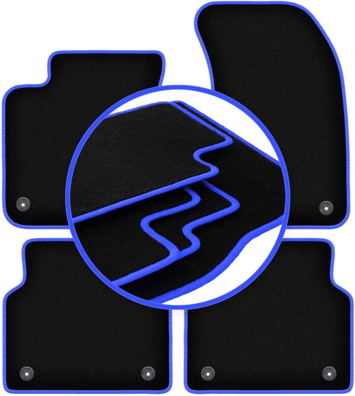 CARLUX-BLUE Autofußmatten für: Audi A8 D4 Limousine (2009-2017)