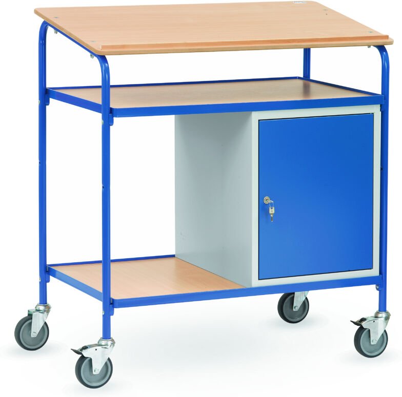 Fetra Rollpult breit mit Schreibfläche und Stahlschrank