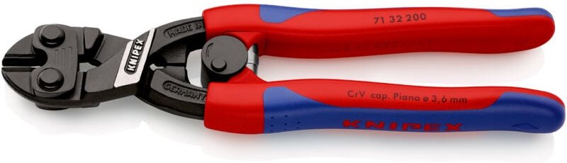 KNIPEX 71 32 200 SB CoBolt® Kompakt-Bolzenschneider mit schlanken Mehrkomponenten-Hüllen schwarz atramentiert 200 mm