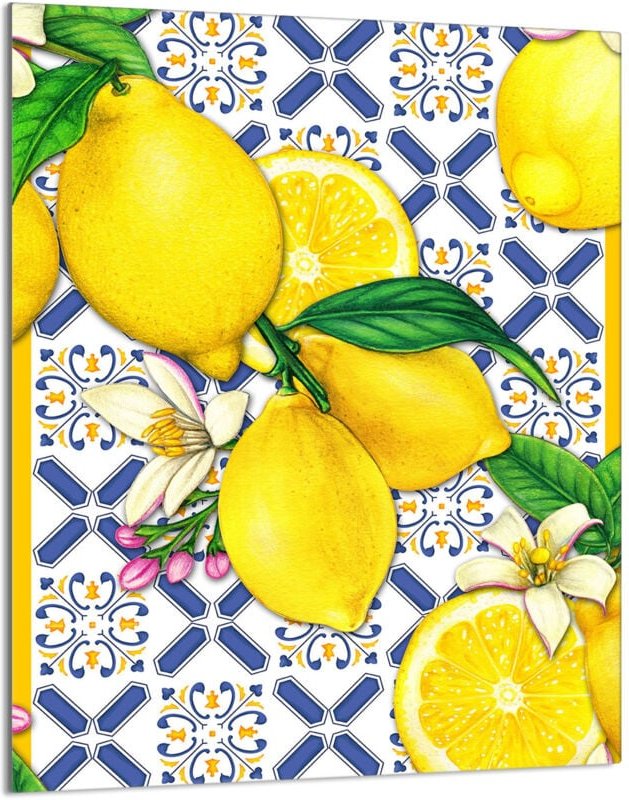 Glasschneidebrett 40x52 Zitronen