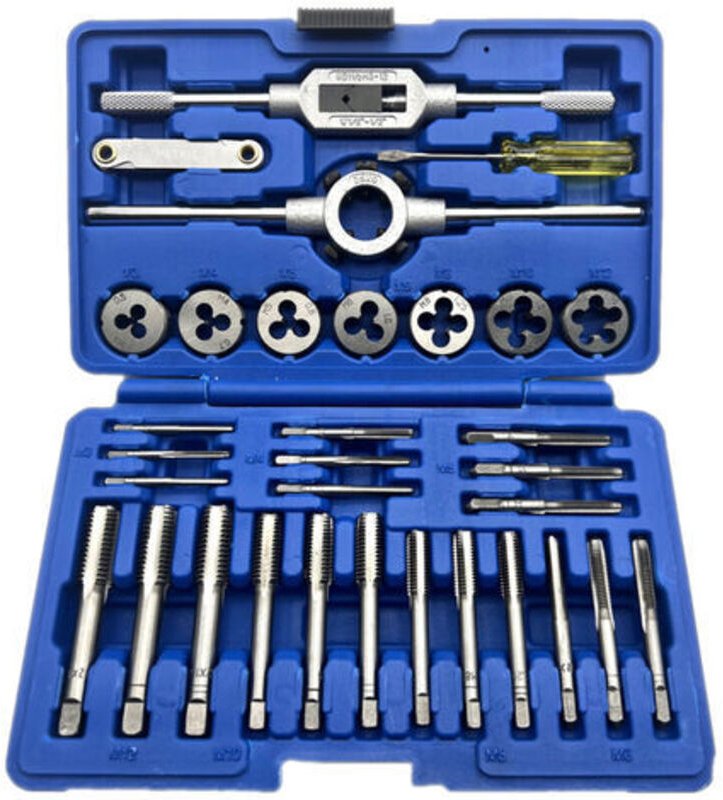 32-teiliges HSS-Gewindeschneide-Set, metrischer Schraubenschlüsselschnitt M3-M12, Wolframkarbid-Handgewindeschneidwerkze...