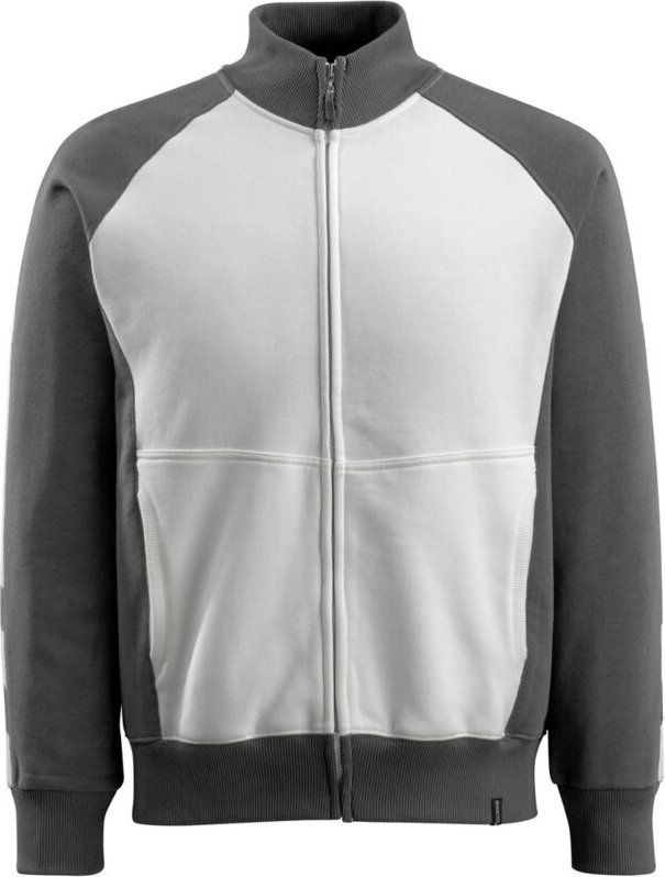 Mascot Sweatshirt AMBERG UNIQUE mit Reißverschluss 50565 Gr. 3XL weiss/dunkelanthrazit