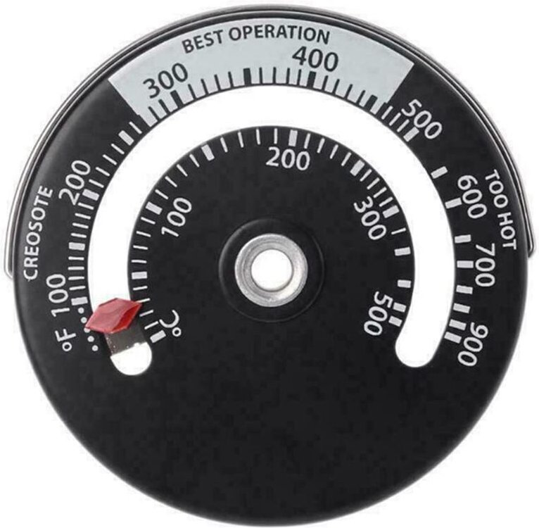 Magnetisches Ofenthermometer, Feuerofenrohrthermometer für Kaminrohrtemperaturmesser Ofen (1)