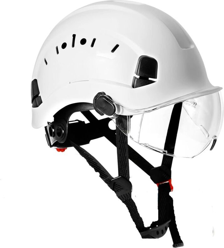 Bruchsicherer Bauhelm mit Brille, ABS-Bauschutzhelm für Baustellen und Fabriken usw.