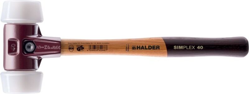 SIMPLEX-Schonhammer, 50:40, Superplastik mit Tempergussgehäuse und hochwertigem Holzstiel D=50 mm 3007.051