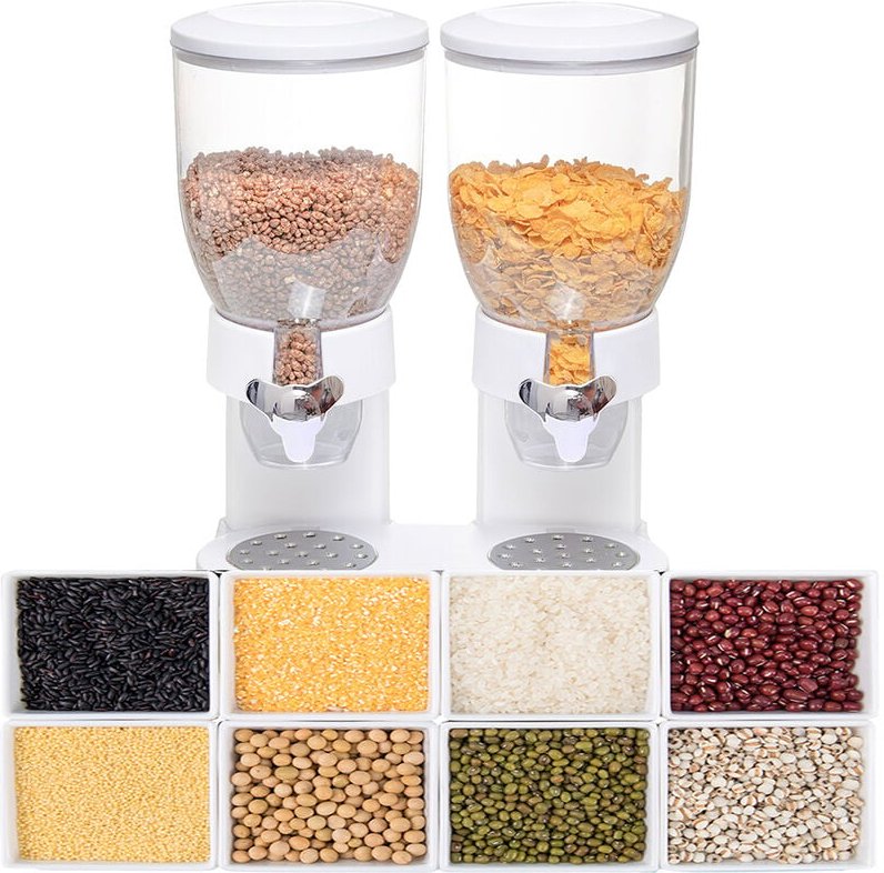 Haloyo - Müslispender doppelt,Cornflakesspender ®,Double Cereal Dispenser,Doppel-Spender,für Müsli, Cornflakes und Cerea...