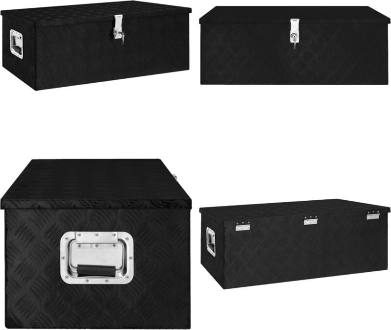 Aufbewahrungsbox Schwarz 90x47x33,5 cm Aluminium - Aufbewahrungsbox - Aufbewahrungsboxen - Home & Living - Schwarz