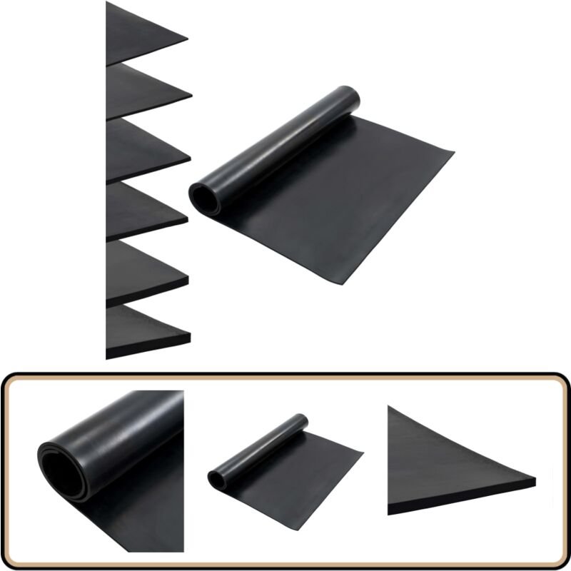 Bodenmatte Rutschfest Gummi 1,2x2 m 8 mm Glatt - Gummierung - Bodenmatte - Gummiboden - Anti-Rutschmatte - Industriebode...