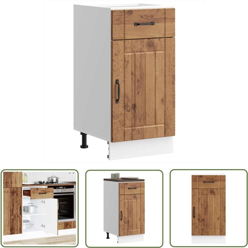 The Living Store - vidaXL Küchen-Unterschrank Lucca Altholz-Optik Holzwerkstoff