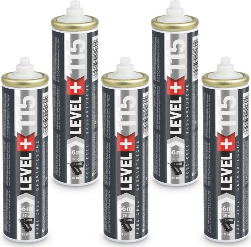 Level+ Gaskartusche für Gasnagler 115mm 56ml Fuel Cell L+115 - 5 St.