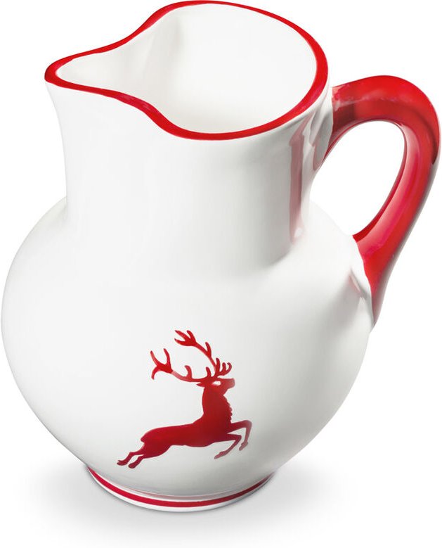 Gmundner Keramik - Rubinroter Hirsch, Krug Wiener Form (1L)