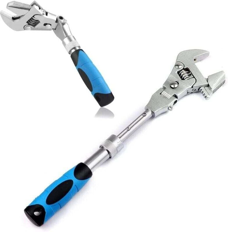 CHOYCLIT 180° drehbarer Kopf-Ratschenschlüssel, verstellbarer Schraubenschlüssel für Autoreparatur, Heimreparatur