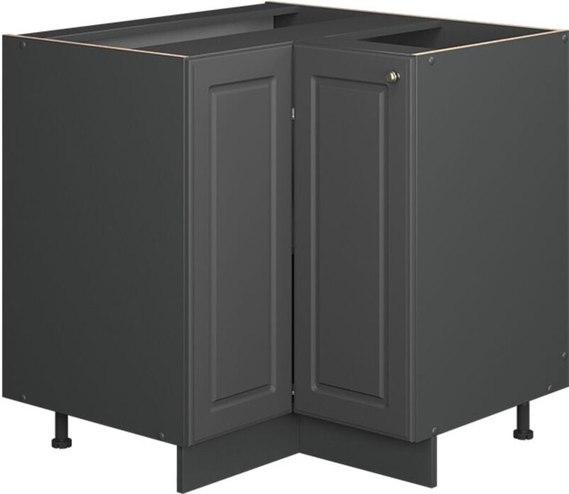 Eckunterschrank Fame-Line, Anthrazit-Gold Landhaus, 80.5 cm , AP Anthrazit, Vicco