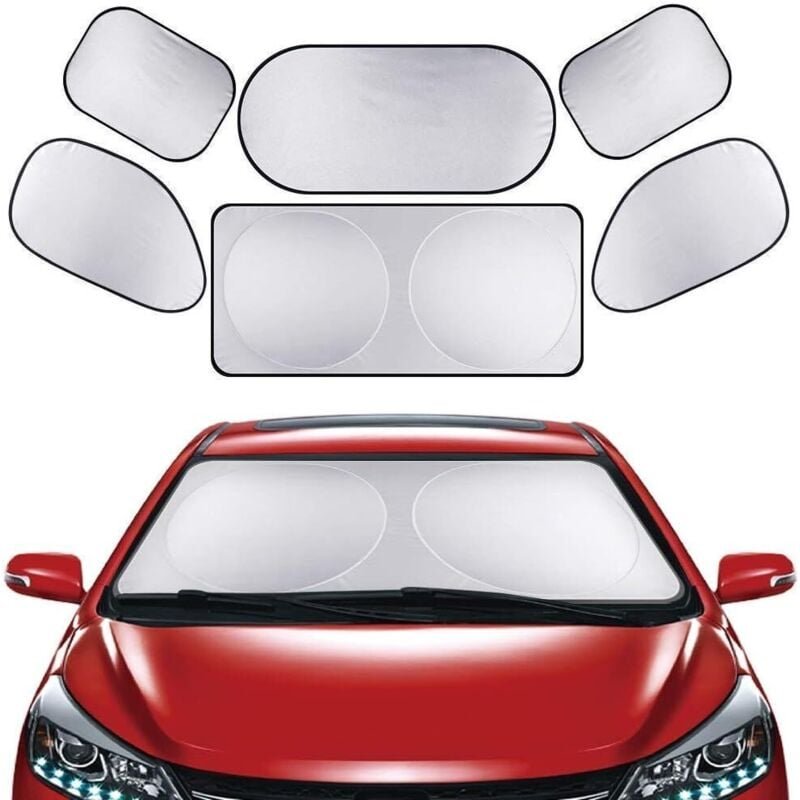 Thumbnail - Are-Sunshade Cover 6PCS Auto-Sonnenschutz blockiert UV-Strahlen Schutz vorne oder hinten Sonnenreflektor, Anti-Schnee-Fr...