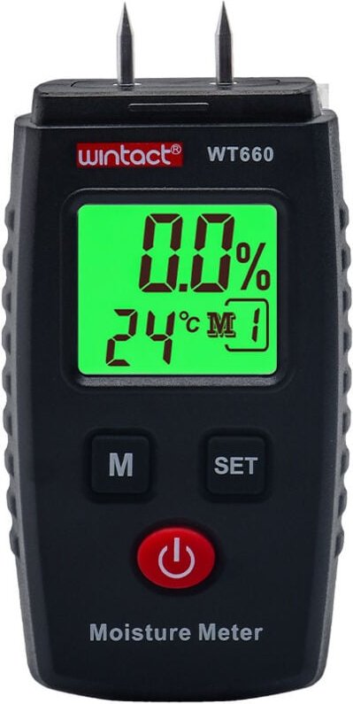 Feuchtigkeitstester, Stift-Feuchtigkeitsdetektor mit 5 Modi, LCD-Display mit grüner Hintergrundbeleuchtung, Schimmeldete...