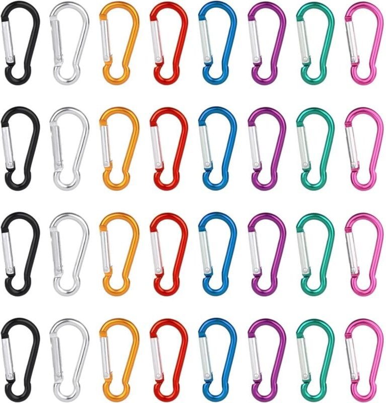 Karabiner, kleiner Karabiner, 8 Farben, Mini-Aluminium-Karabiner, kleiner Karabiner-Schlüsselanhänger, leichter und lang...