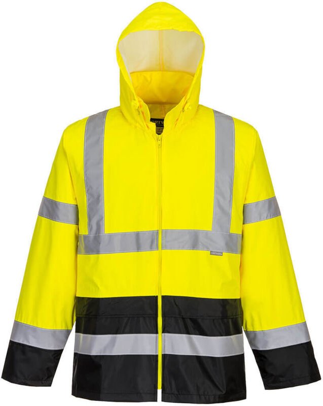 Hi-Vis Regenjacke zweifarbig Gelb/Schwarz 5XL