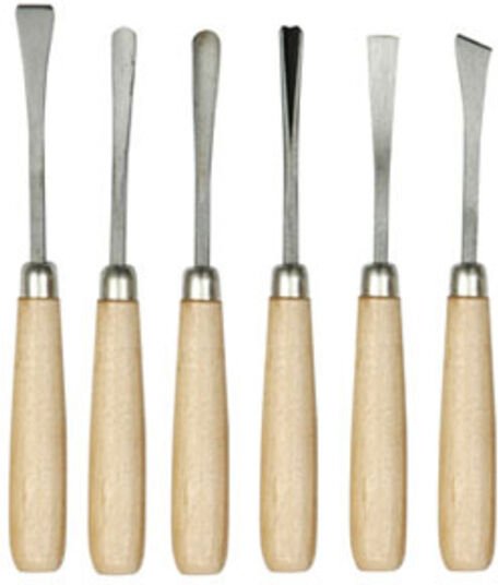 Thumbnail - Schnitzeisen mit Holzgriff, 6er-Set, 25700 vorel