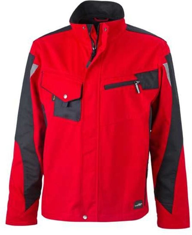 James&nicholson - Arbeitsjacke JN821 Gr. 6XL rot/schwarz