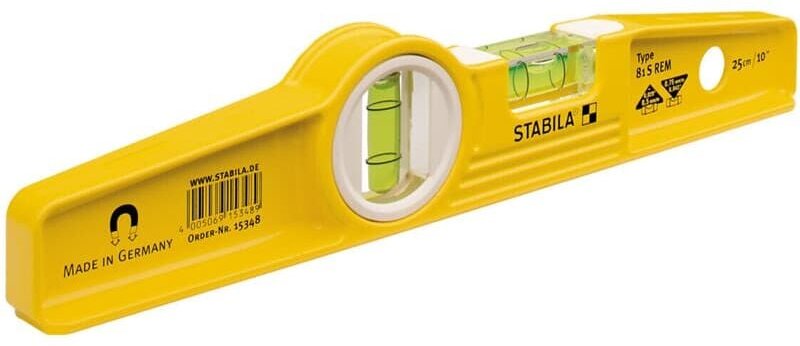 Stabila Messgeräte - Stabila Wasserwaage Type 81 s rem Torpedo Aluminium Messwerkzeug 25cm mit Tasche, Ausführung: 81 s ...