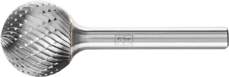 Thumbnail - Hartmetall Frässtift Kugel kud ø 20x18 mm Schaft-Ø 6 mm Z3P universal mittel kreuzverzahnt - Pferd