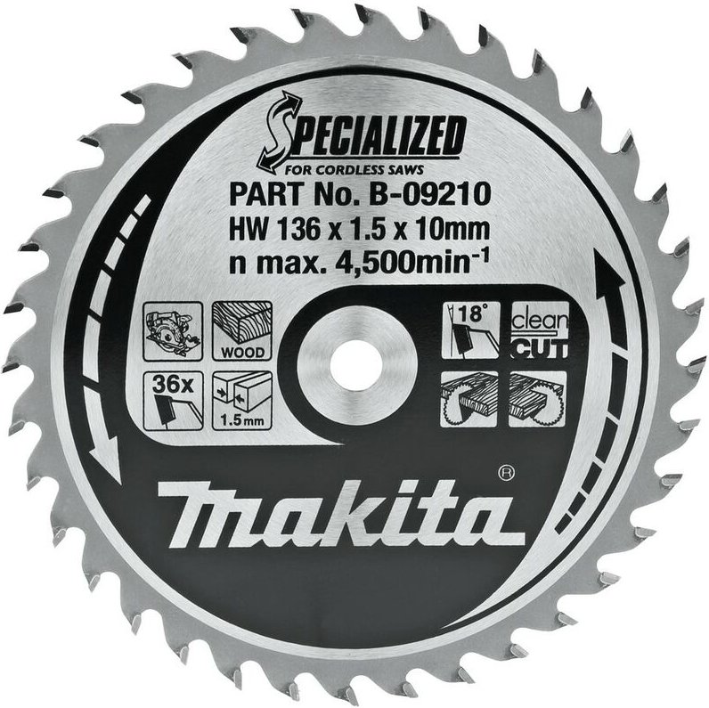 Thumbnail - HM-Sägeblatt 136X10 36Z.(B-09210) - Makita
