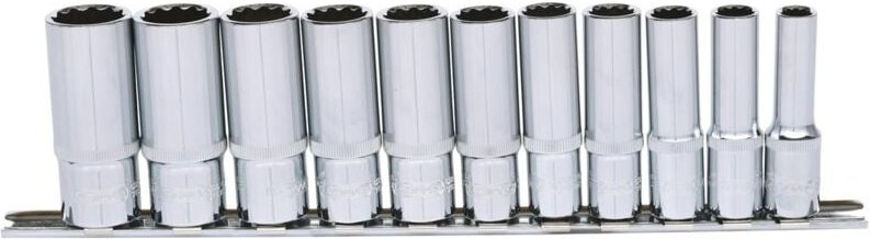 3/8' CHROMEplus 12-kant-Stecknuss-Satz, lang, 11-tlg 8-19mm