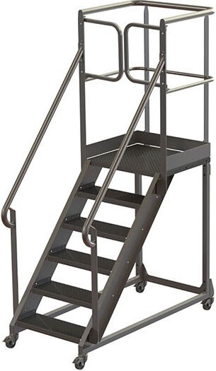 Stahlplattform mit 8 Stufen - max. Arbeitshöhe 3,60 m - PL600ACIER360-GCPR