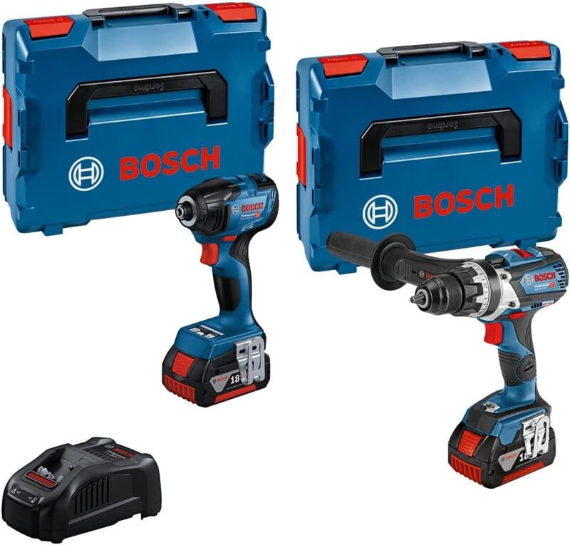Bosch - Professional 18V System gdr 18V-210 c + gsr 18V-110 c - Set Schraubendreher de Schlagschrauber + Schraubendreher...