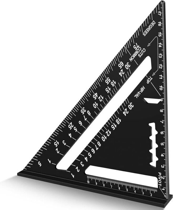 Zimmermannswinkel, hochpräzises Messwerkzeug, Multifunktionslineal aus Aluminium, Heimwerkerwerkzeug mumu