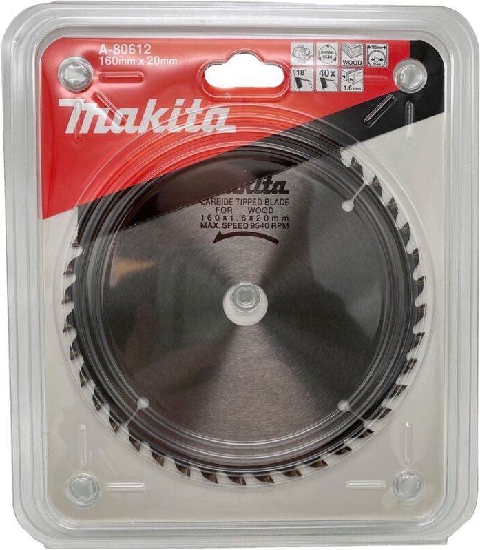 A-80612 Kreissägeblatt Widia tct 160 x 20 mm 40T Holz - Makita