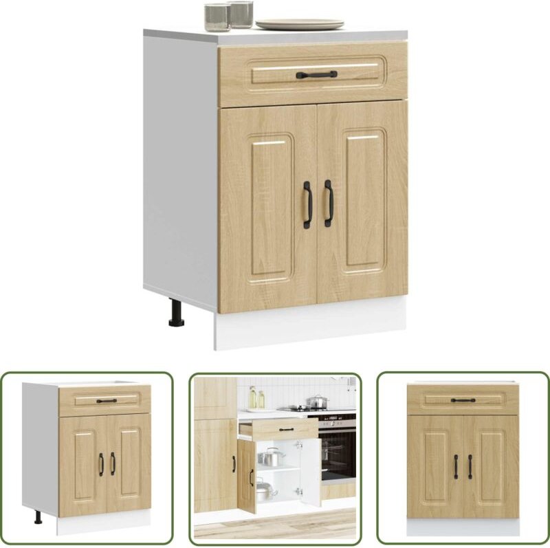 The Living Store - vidaXL Küchenunterschrank Kalmar Sonoma-Eiche Holzwerkstoff