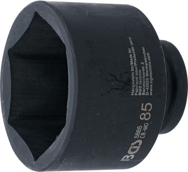 Thumbnail - Bgs Technic - Kraft-Steckschlüssel-Einsatz Sechskant Antrieb Innenvierkant 25 mm (1') sw 85 mm