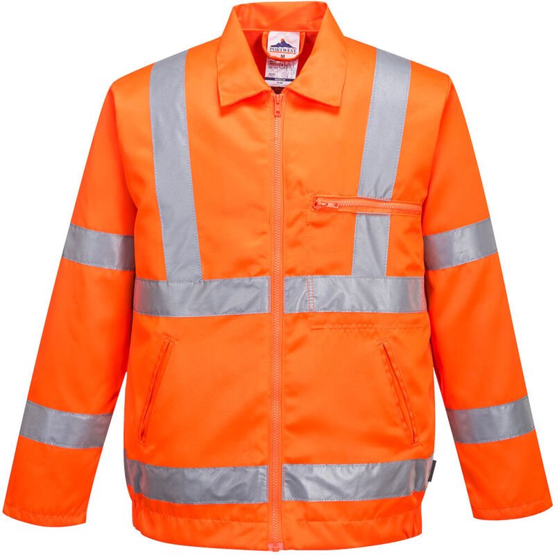 Hochsichtbarkeitsjacke in zweifarbigem Orange, Größe L