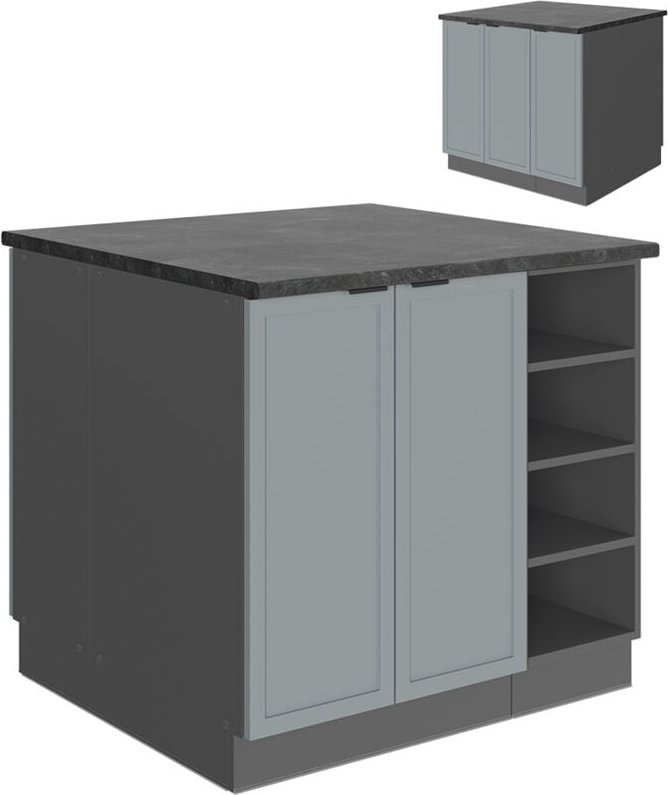 Thumbnail - Vicco - Kücheninsel Fame-Line, Hellblau-grau, 90 cm ohne Arbeitsplatte