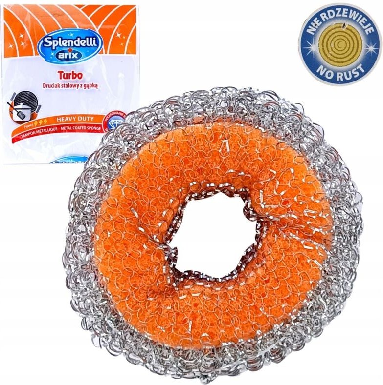 Grosse Metallschrubbers Mit Schwamm Turbo-Effekt Edelstahl Schwerlast Arix