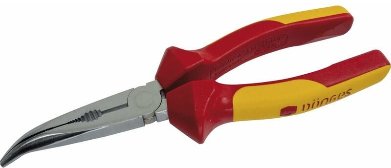 VDE-Langschnabelzange din 5745 gebogen Länge 200 mm