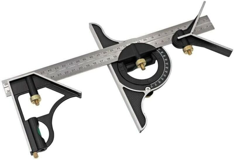 Combinaison 300mm Multifonction Réglable Carré Outils Carrés Robustes Kits De Mesure Rapporteur De Précision Angle Finde...
