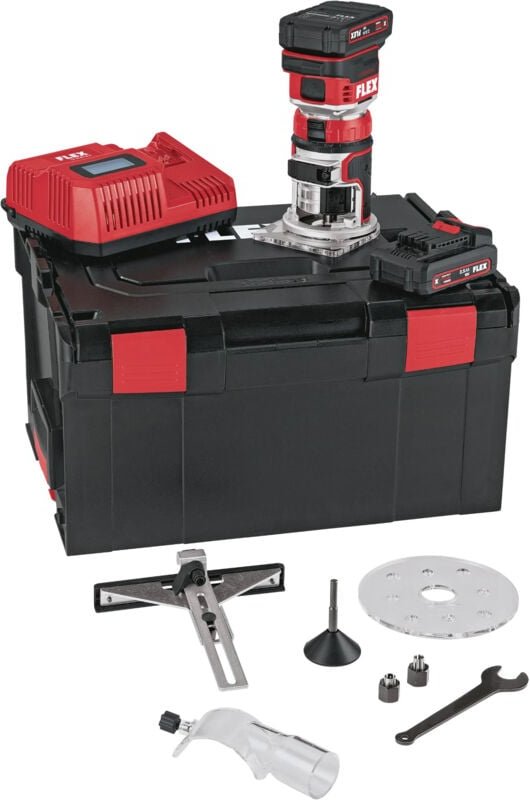 Akku Kanten- und Oberfräse 18 v - cer 18.0-EC/2.5 Set, 2x 2,5 Ah und Ladegerät in l-boxx - Flex